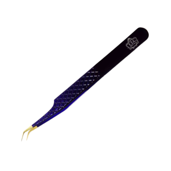 Angle Tip Volume Eyelash Extensions Tweezers Purple - CIA Nails & Beauty Academy in London