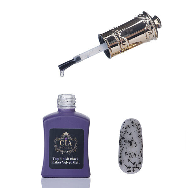 Top Finish Black Flakes Velvet Matt 1 - CIA Nails & Beauty Academy in London